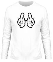 Мужская футболка длинный рукав Перчатки Руки Фак фото