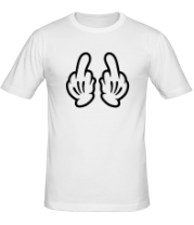 Мужская футболка Перчатки Руки Фак фото