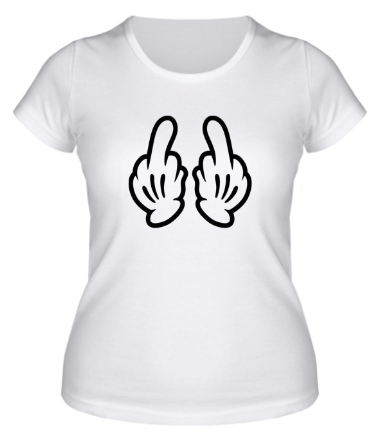 Женская футболка Перчатки Руки Фак