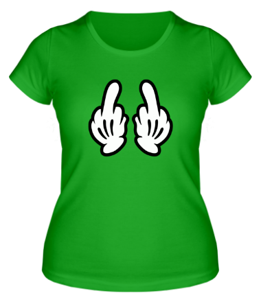Женская футболка Перчатки Руки Фак