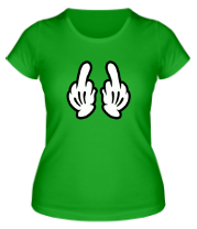 Женская футболка Перчатки Руки Фак фото