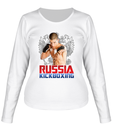 Женская футболка длинный рукав Russia Kickboxing