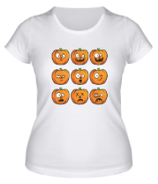 Женская футболка Набор тыкв (Хеллоуин)  фото