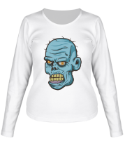 Женская футболка длинный рукав Голова зомби  фото