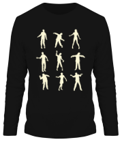 Мужская футболка длинный рукав Набор зомби  фото