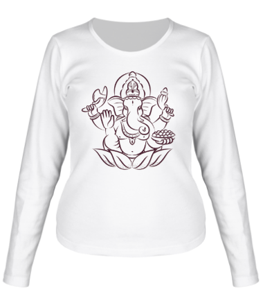 Женская футболка длинный рукав Индийский слон