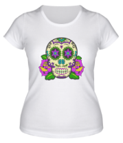 Женская футболка Цветной череп фото