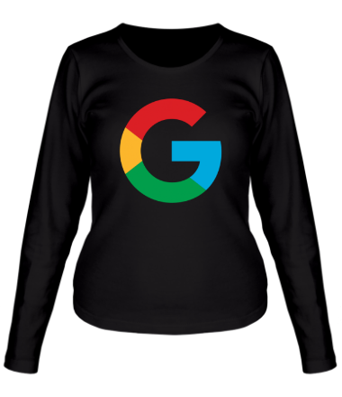 Женская футболка длинный рукав Google 2015 (big logo)