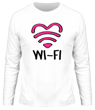 Мужская футболка длинный рукав WiFi  heart