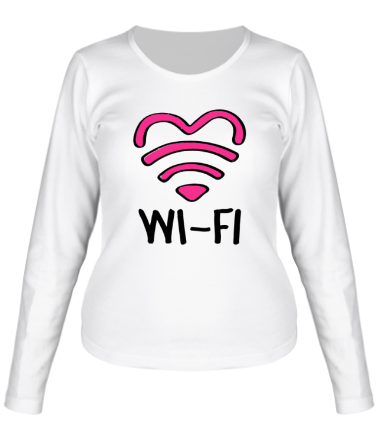 Женская футболка длинный рукав WiFi  heart