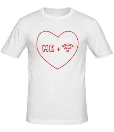 Мужская футболка Я плюс wifi, равно любовь
