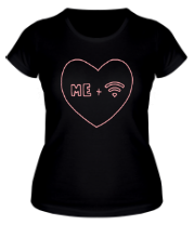 Женская футболка Я плюс wifi, равно любовь