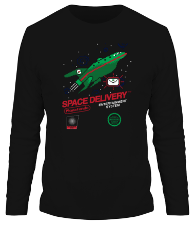Мужская футболка длинный рукав Межпланетный экспресс (8 бит)