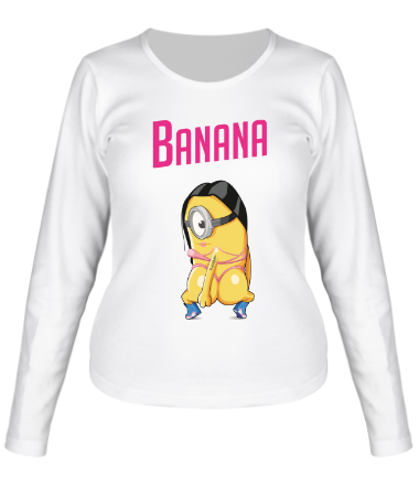 Женская футболка длинный рукав Банана