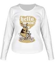 Женская футболка длинный рукав Hello moto фото