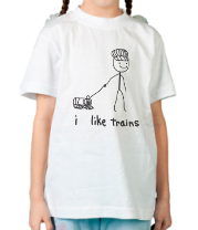 Детская футболка Я люблю поезда фото