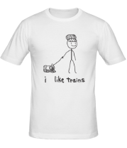 Мужская футболка Я люблю поезда