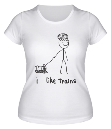 Женская футболка Я люблю поезда