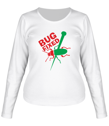 Женская футболка длинный рукав Bug fixed