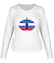 Женская футболка длинный рукав Космические войска 