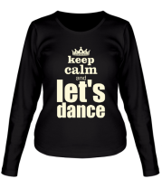 Женская футболка длинный рукав Let's dance light