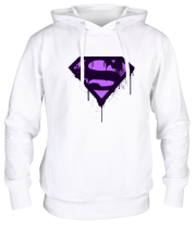 Толстовка худи Superman Purple Splatter Logo фото