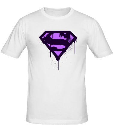Мужская футболка Superman Purple Splatter Logo