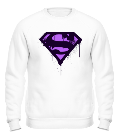 Толстовка без капюшона Superman Purple Splatter Logo