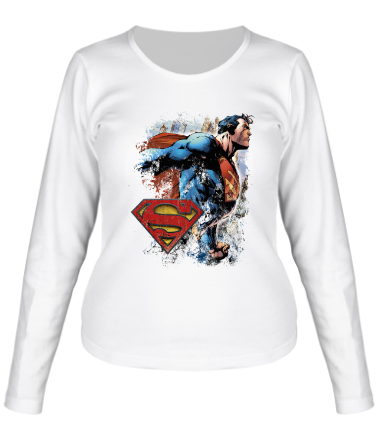 Женская футболка длинный рукав Superman