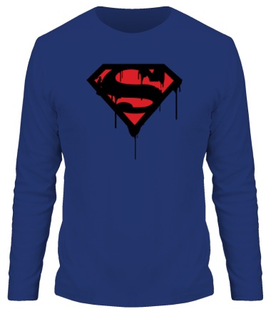 Мужская футболка длинный рукав Blood Superman