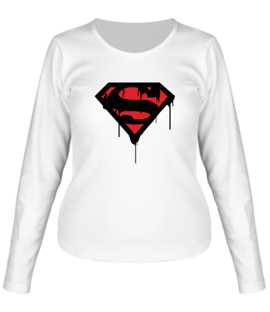 Женская футболка длинный рукав Blood Superman