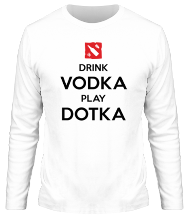Мужская футболка длинный рукав Drink Vodka Play Dotka