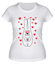 Женская футболка Сердечный зайка  фото