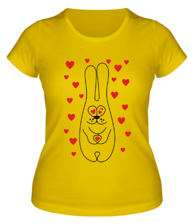 Женская футболка Сердечный зайка 