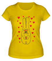 Женская футболка Сердечный зайка 