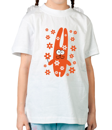 Детская футболка Зайка с цветочками 
