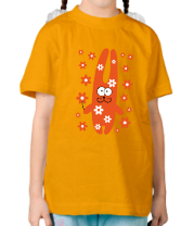 Детская футболка Зайка с цветочками  фото