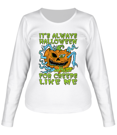 Женская футболка длинный рукав Halloween Creep