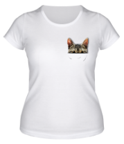 Женская футболка Кот в кармашке фото