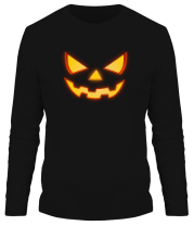 Мужская футболка длинный рукав Хеллоуинское лицо фото