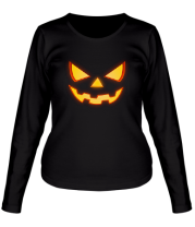 Женская футболка длинный рукав Хеллоуинское лицо фото