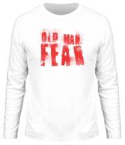 Мужская футболка длинный рукав Old Man Fear (Blood Red) фото