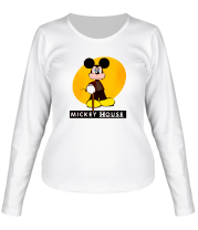Женская футболка длинный рукав Mickey House