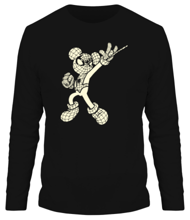 Мужская футболка длинный рукав Микки Маус с паутиной