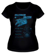 Женская футболка Millennium Falcon Schematics фото