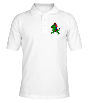 Мужская футболка поло Марио на динозавре фото
