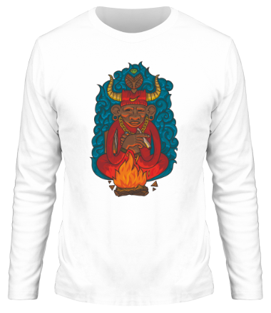 Мужская футболка длинный рукав Огненный шаман