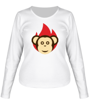 Женская футболка длинный рукав Огненная обезьяна фото