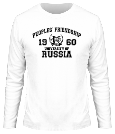 Мужская футболка длинный рукав РУДН Российский университет дружбы народов
