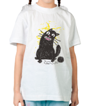 Детская футболка Черный кот фото